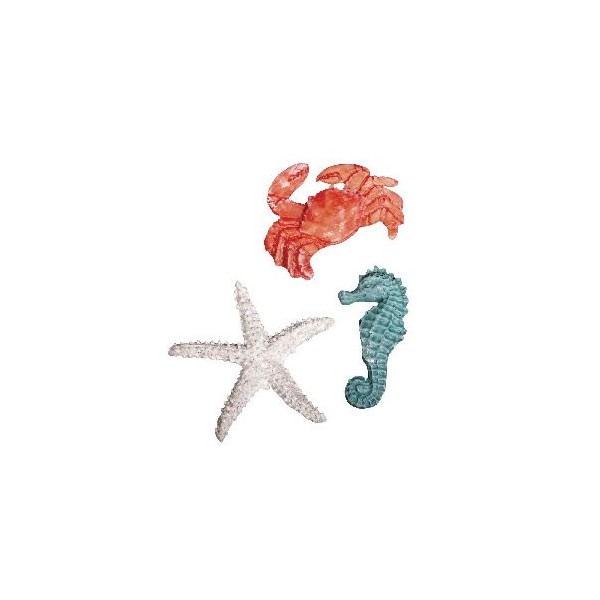 Polyresin objects "sea",  4-6cm, 3 pcs