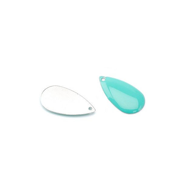 Emaille-Anhänger Tropf, aqua, 5 Stk