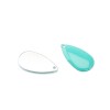 Emaille-Anhänger Tropf, aqua, 5 Stk