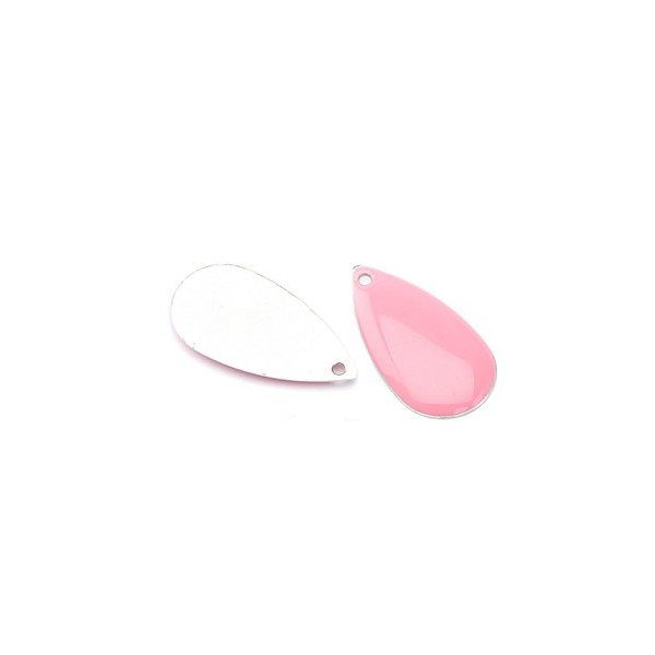 Enamel drop pink, 5 pcs