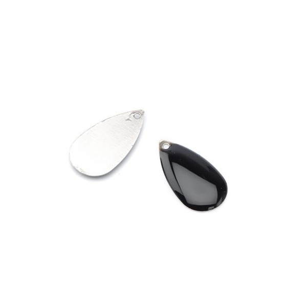 Enamel drop black, 5 pcs