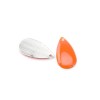 Pendentif en métal goutte émaillée orange, 5 pcs