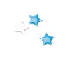 Enamel star gentian blue, 5 pcs