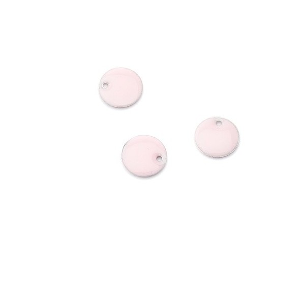 Enamel sequin, pink, 5 pcs