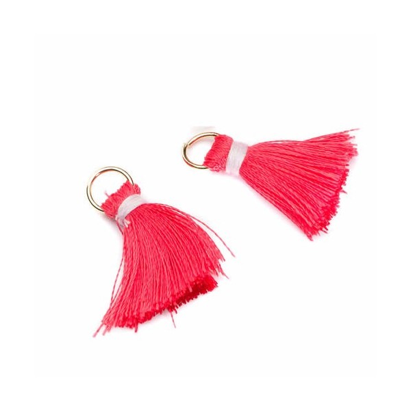 Pompon / gland 20mm, rouge, 2 pcs