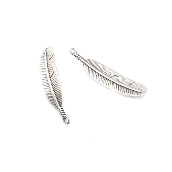 Connecteur plume 44x10mm, couleur argent