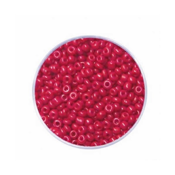 Rocailles opaques 2.6mm, rouge corail, 17g