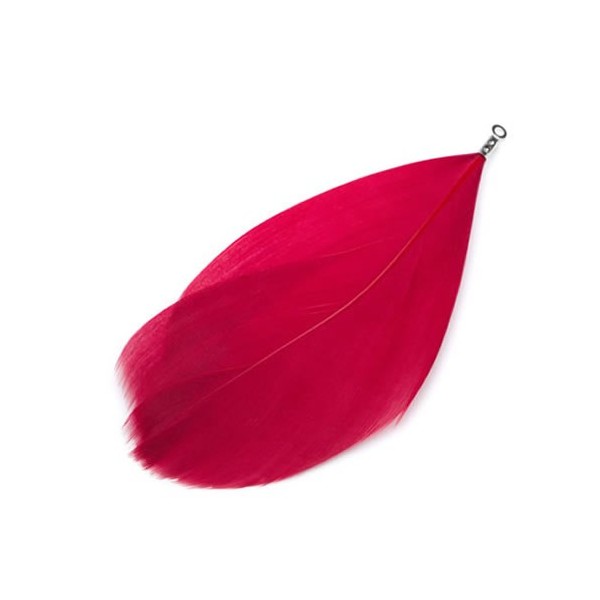 Pluma con terminal y aro, +/-75mm, bordeaux, 2 pz