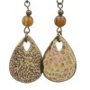 Pendentif en métal forme goutte, 26x19mm, 2 pcs