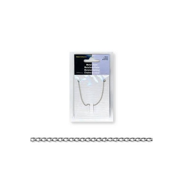 Chaînette couleur argent, 1m x 2mm