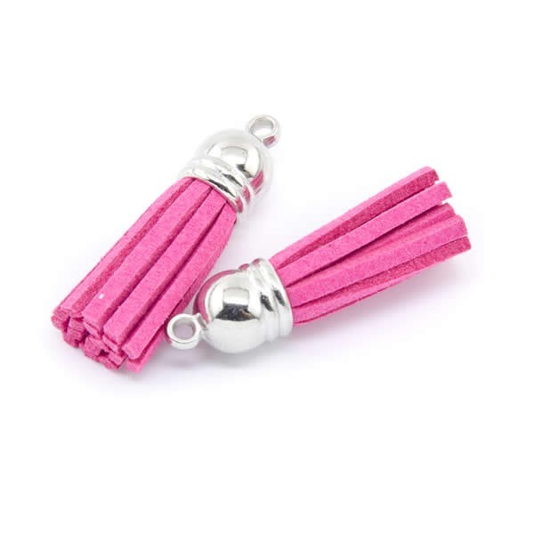 Borla cordón de ante 36mm, pink, 2 pz