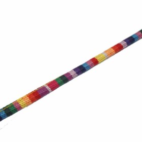 Cordon coton style ethnique Ø6mm/1m, arc-en-ciel