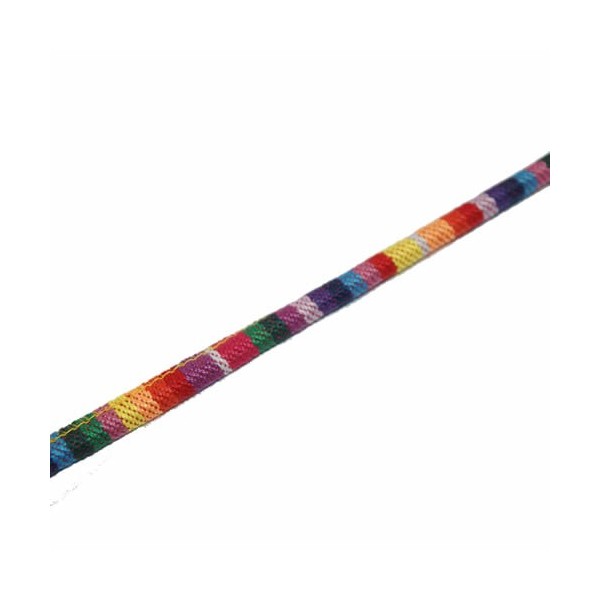 Ethnic cord, cotton, Ø6mm/1m, rainbow