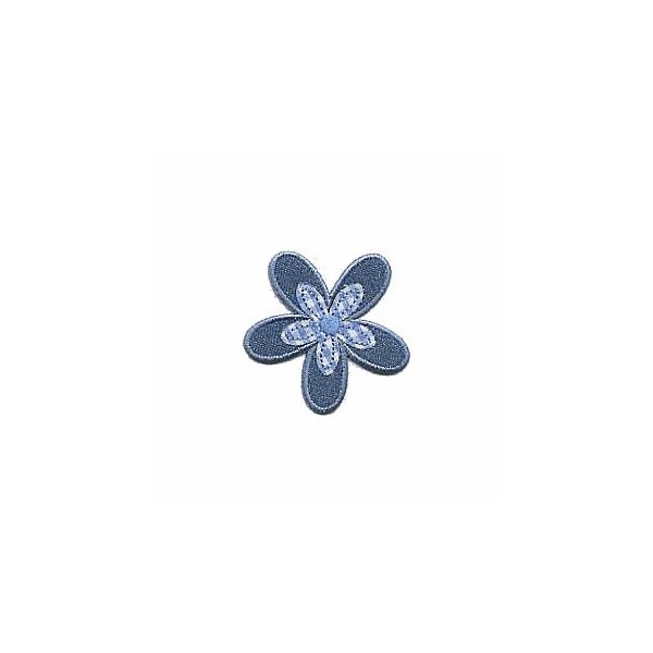 Motiv Blume aufbügelbar, jean+blau