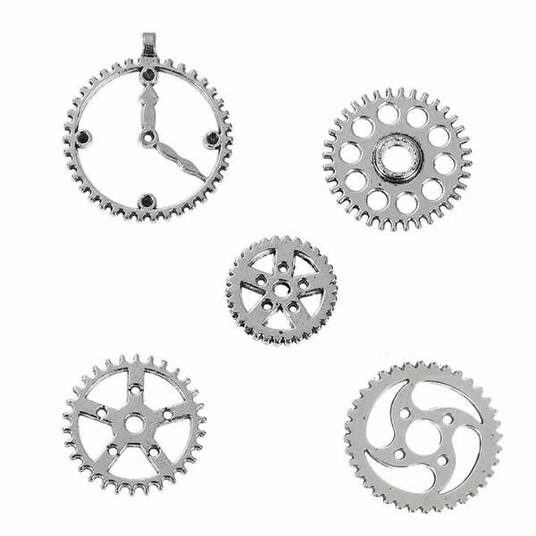 Steampunk gears, 18-30mm, 10 pcs