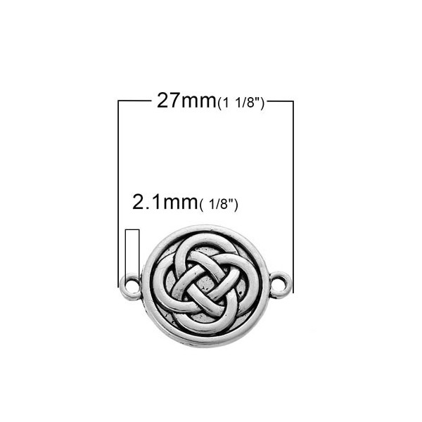 Conector nudo celta, color plata, 4 pz