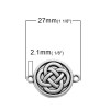 Connector Celtic Knot, silver color, 4 pcs