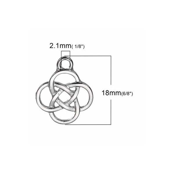 Hanging celtic knot, 18x15mm, 4 pcs