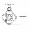 Pendentif noeud celtique, 18x15mm, 4 pcs