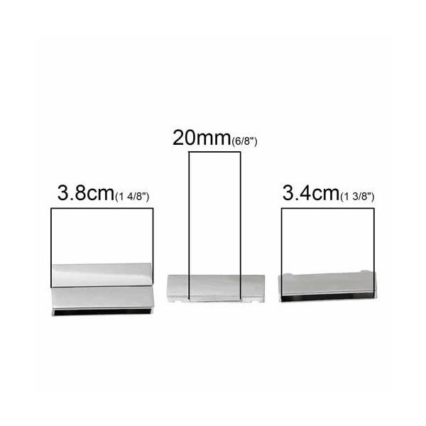 Fermoir long manchette aimanté, 38x18x7mm