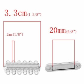 Cierre imán 6 filas, 33x14mm, 1 pz