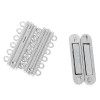 Multi-strand magnetic clasp, 6 eyelets, 33x14mm, 1 pce