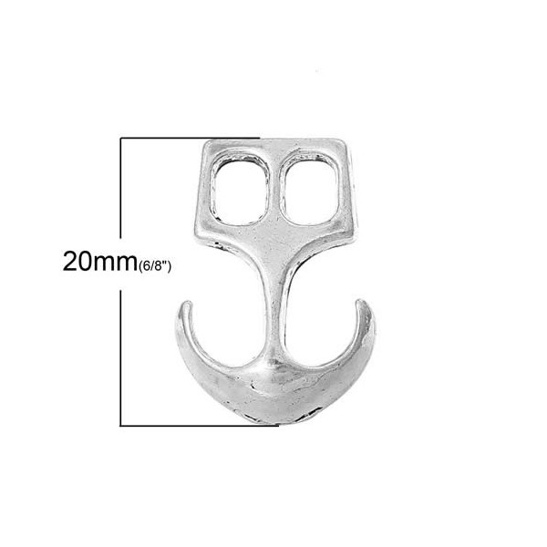 Hakenverschluss Anchor silberfarbe, 20x14mm, 4 Stk
