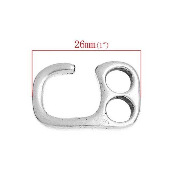 Hook rectangle clasp 26x17mm, 4 pcs