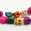 Perles tête de mort howlite, 13x12mm, 10 pcs