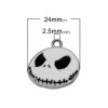 Enamel pendant Halloween, 25x24mm, 4 pcs