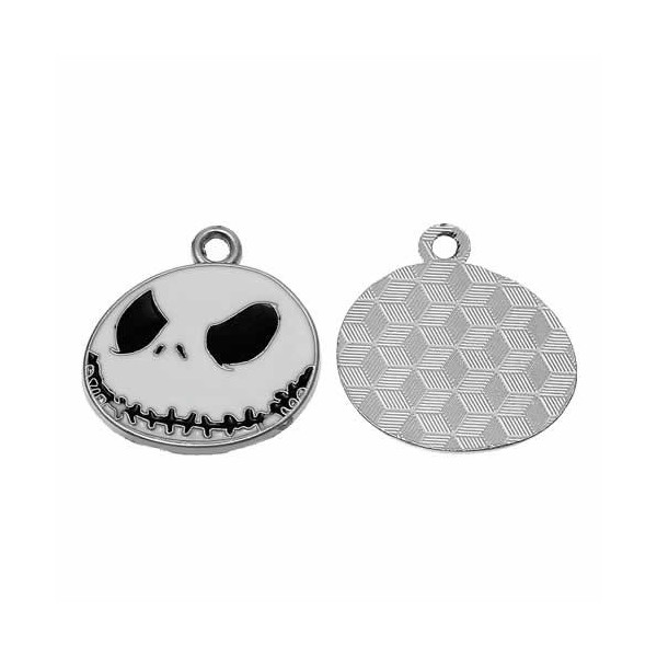 Enamel pendant Halloween, 25x24mm, 4 pcs