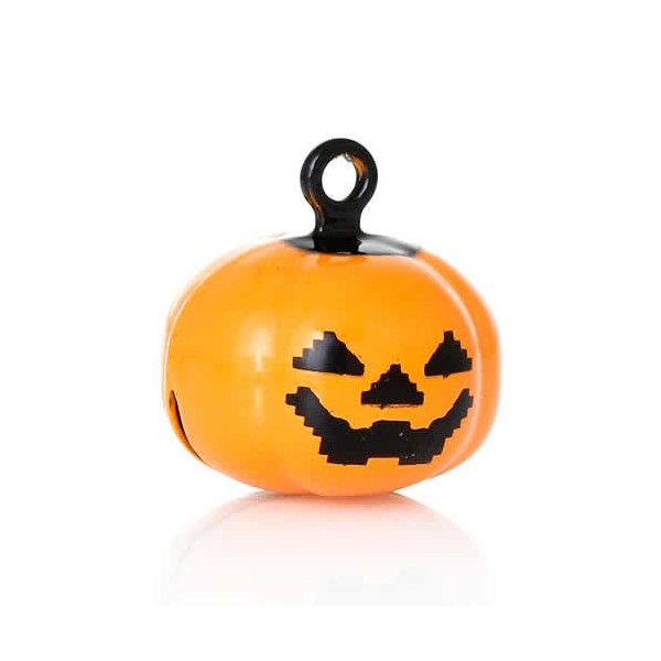 Metallglöckchen Halloween Kürbis 19mm, 5 Stk