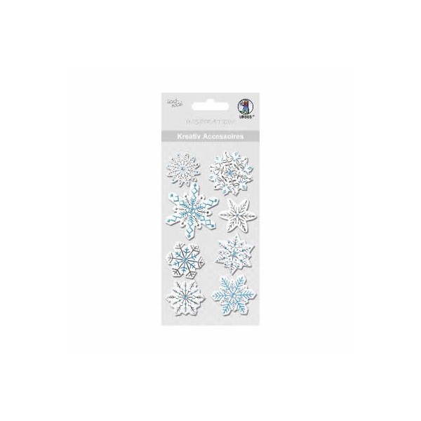 Ursus Kreativ - Copos de nieve azul/plata, 8 pz