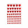 Strass stickers hearts, red, 58 pcs