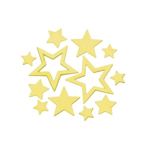 Estrelas de metal oro, 1.4-4cm, 40 pzas