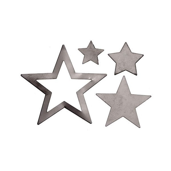 Estrelas de metal negro, 1.4-4cm, 40 pzas