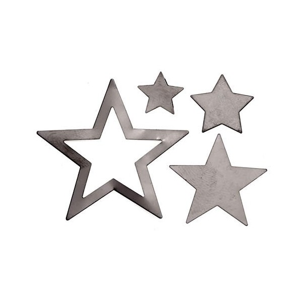 Metallic Stars, black,  1.4-4cm, 40 pcs