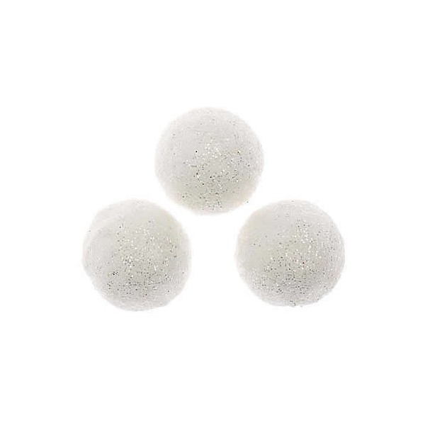 Boules effet neige, 2cm, 30 pcs