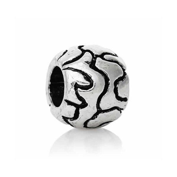 Round beads large hole, 11mm, 5 pces
