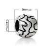 Round beads large hole, 11mm, 5 pces