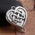 Connector Heart Celtic Knot, silver color, 4 pcs