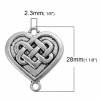 Conector nudo celta corazon, color plata, 4 pz
