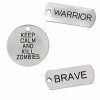 Pendentifs plaquettes Brave, Warrior, Keep Calm, 10 pcs