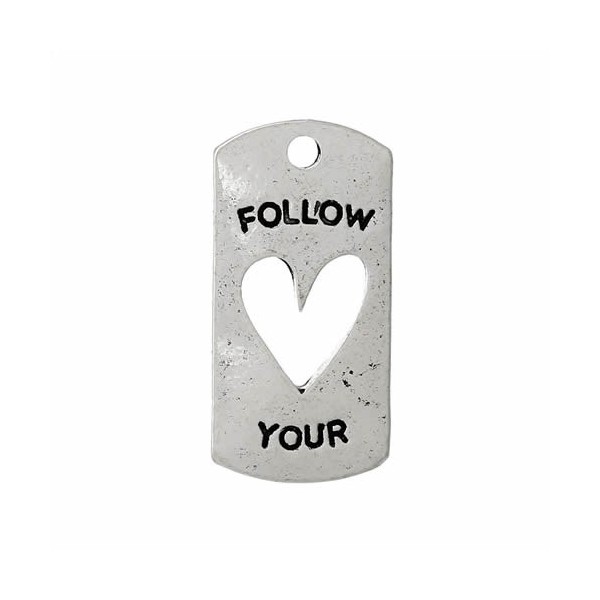 Hanging tags, Follow your Heart, 5 pcs