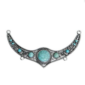 Metall Element für Halskette mit Howlite, 1 Stk