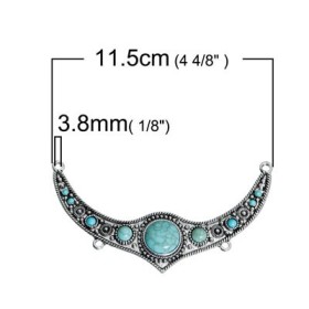 Metall Element für Halskette mit Howlite, 1 Stk