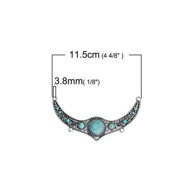 Barre collier Corne de boeuf avec howlite, 1 pce