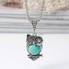Necklace with pendant Howlite Owl, 1 pce