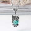 Collier chaînette avec pendentif hibou howlite, 1 pce