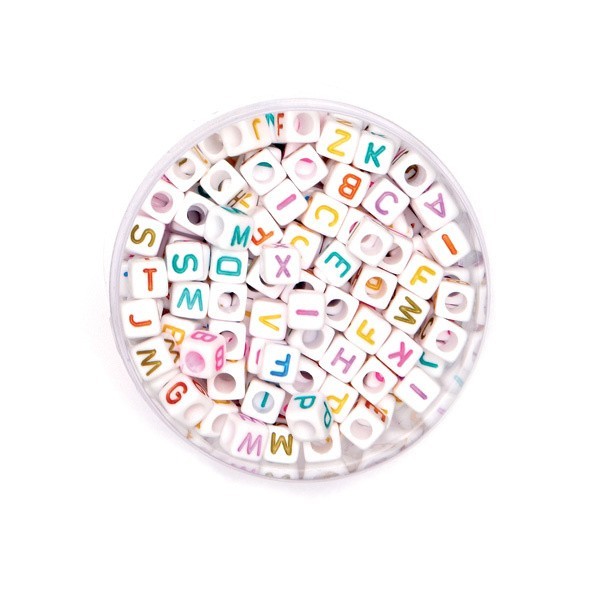 Perles alphabet, mix multicolore, +/- 300 pcs